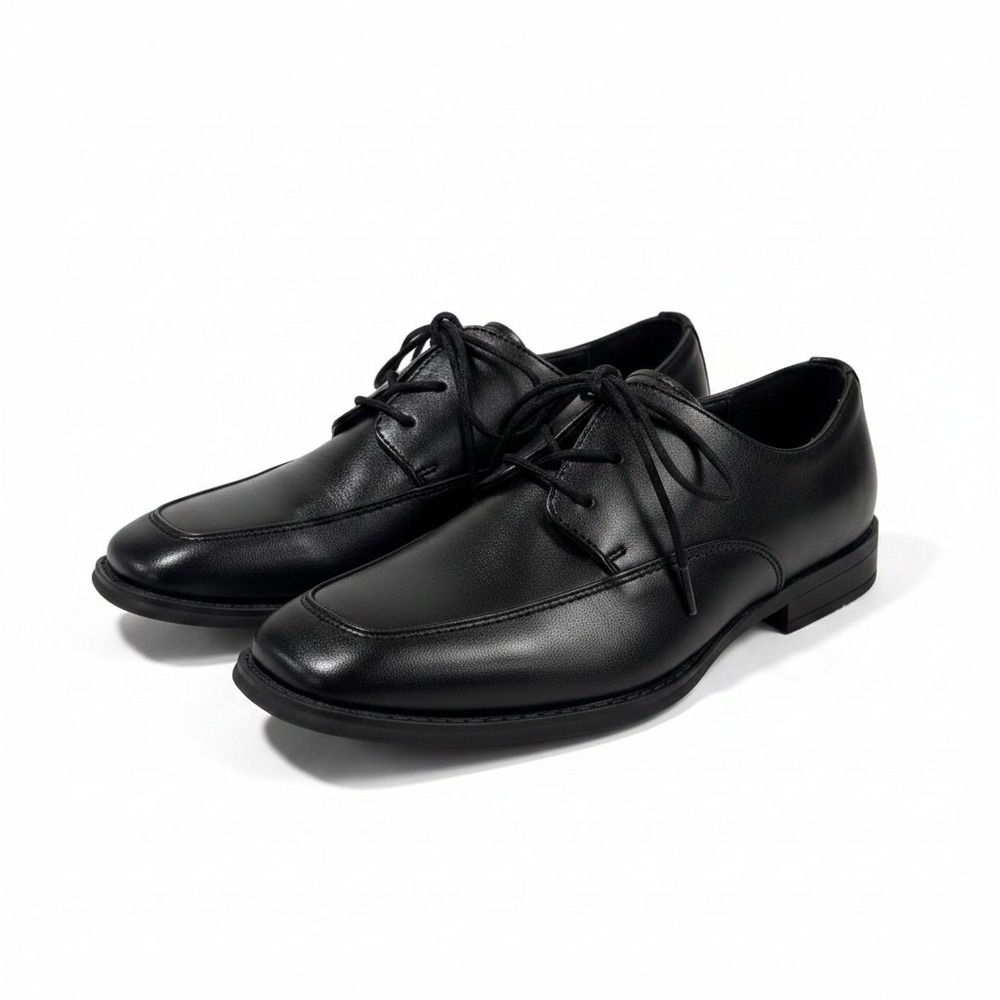 Sonoma Boys Size 1 Black Lace Up Dress Shoes Memory Foam Preppy Formal Wedding